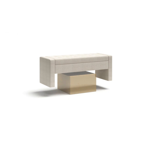 Madison Park Gillian Cream Storage Bench